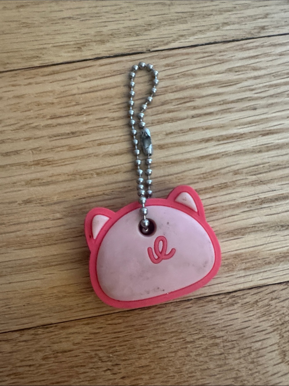 Pink pig Silicone Bag Charm Keyring for Kids